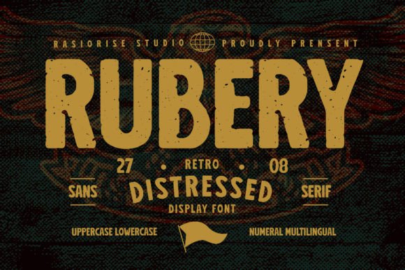 Rubery: A Distressed Sans Serif Font for Bold Campaigns